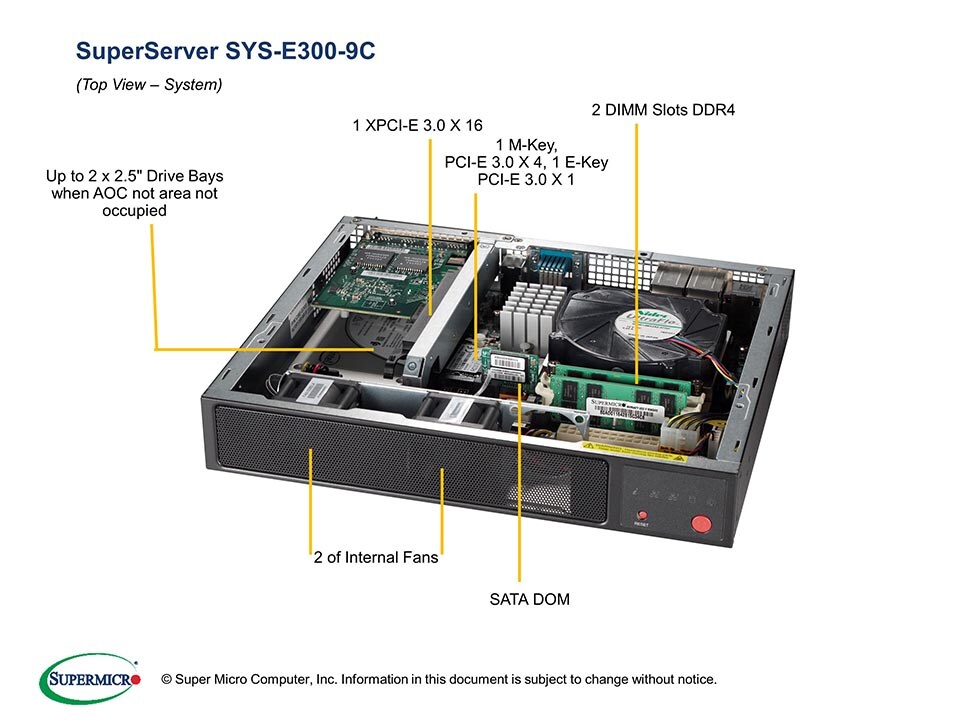 Supermicro SYS-E300-9C — rear view