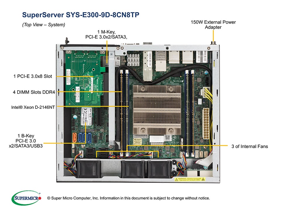 Supermicro SYS-E300-9D-8CN8TP — rear view
