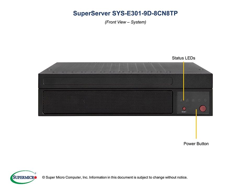 Supermicro SYS-E301-9D-8CN8TP — angle view