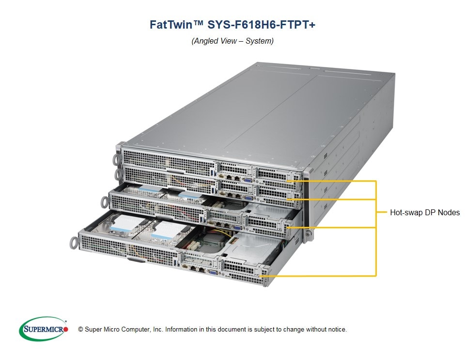 Supermicro SYS-F618H6-FTPT — angle view