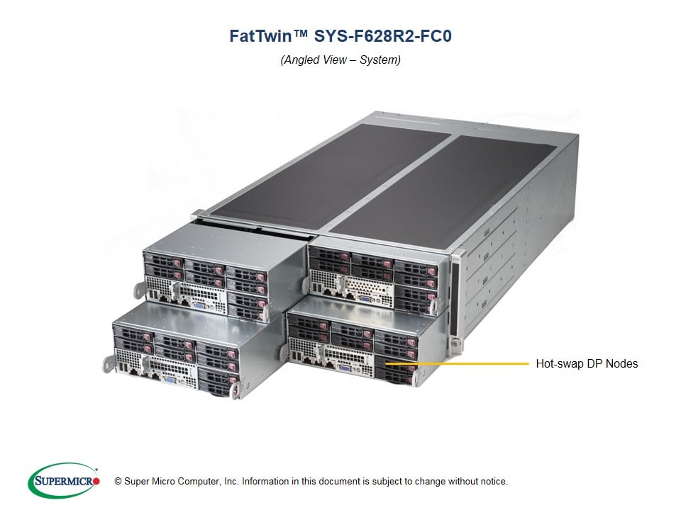 Supermicro SYS-F628R2-FC0 — angle view