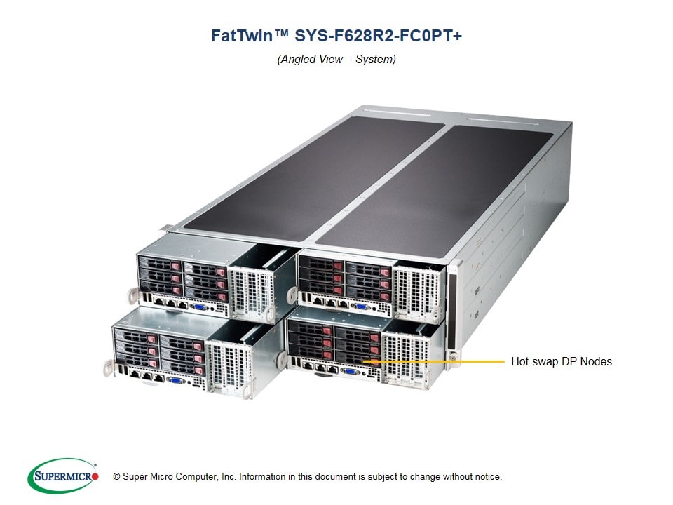 Supermicro SYS-F628R2-FC0PT — angle view