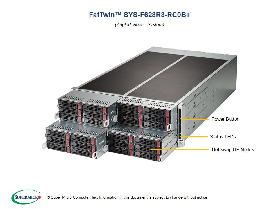 Supermicro SYS-F628R3-RC0B — angle view