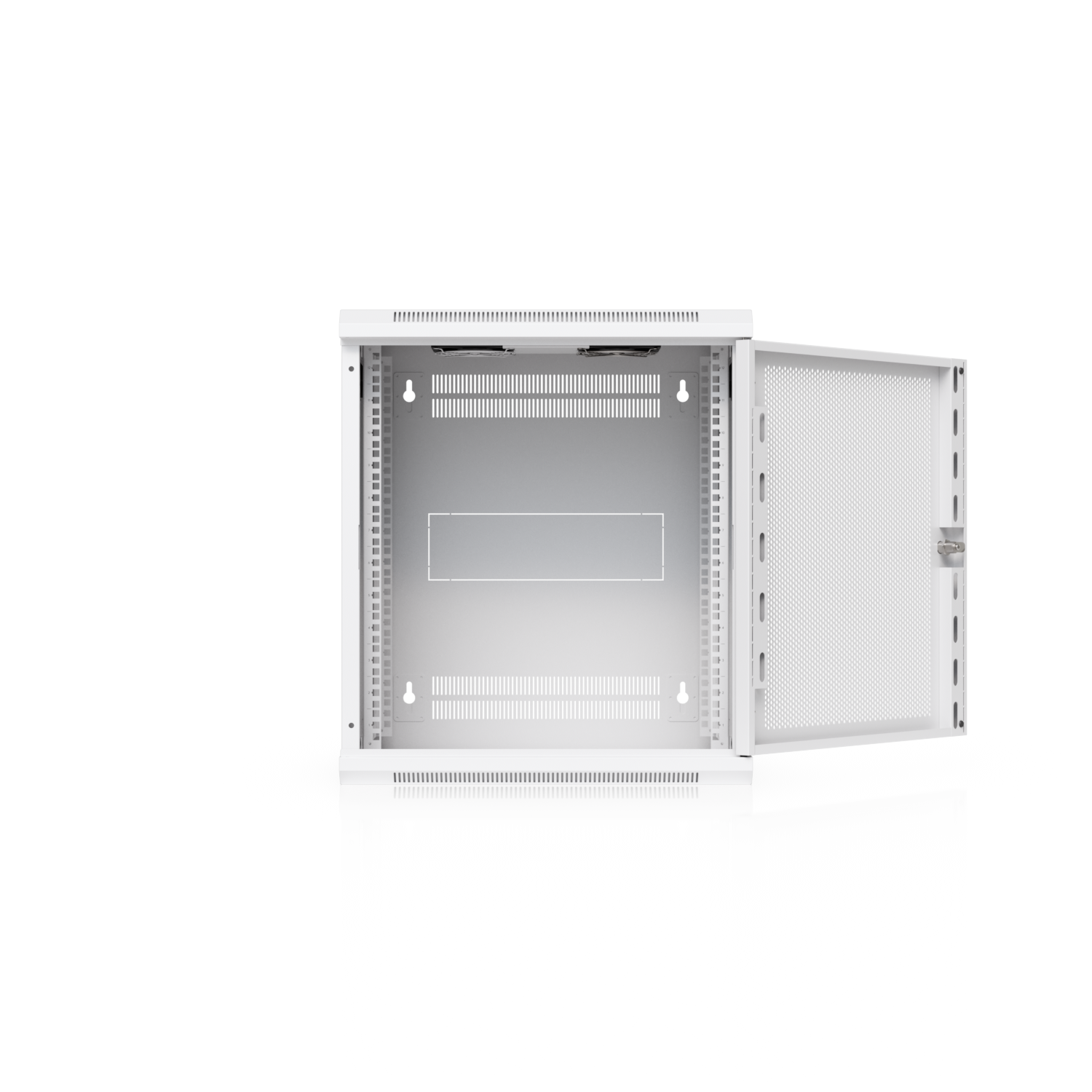 Ubiquiti 12U Rack Cabinet, 450 mm, Perforated Door (UACC-Rack-12U-Wall-450-P), 550 mm × 450 mm, wall-mount, white — view 2