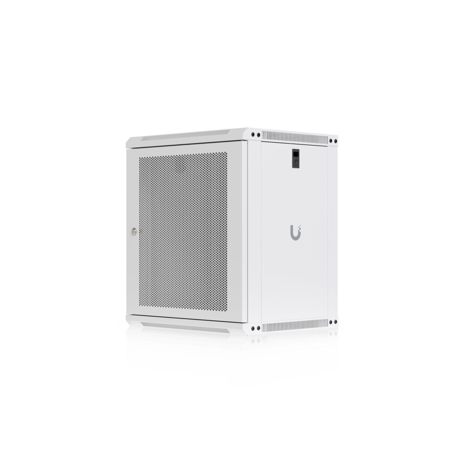 Ubiquiti 12U Rack Cabinet, 450 mm, Perforated Door (UACC-Rack-12U-Wall-450-P), 550 mm × 450 mm, wall-mount, white — view 3