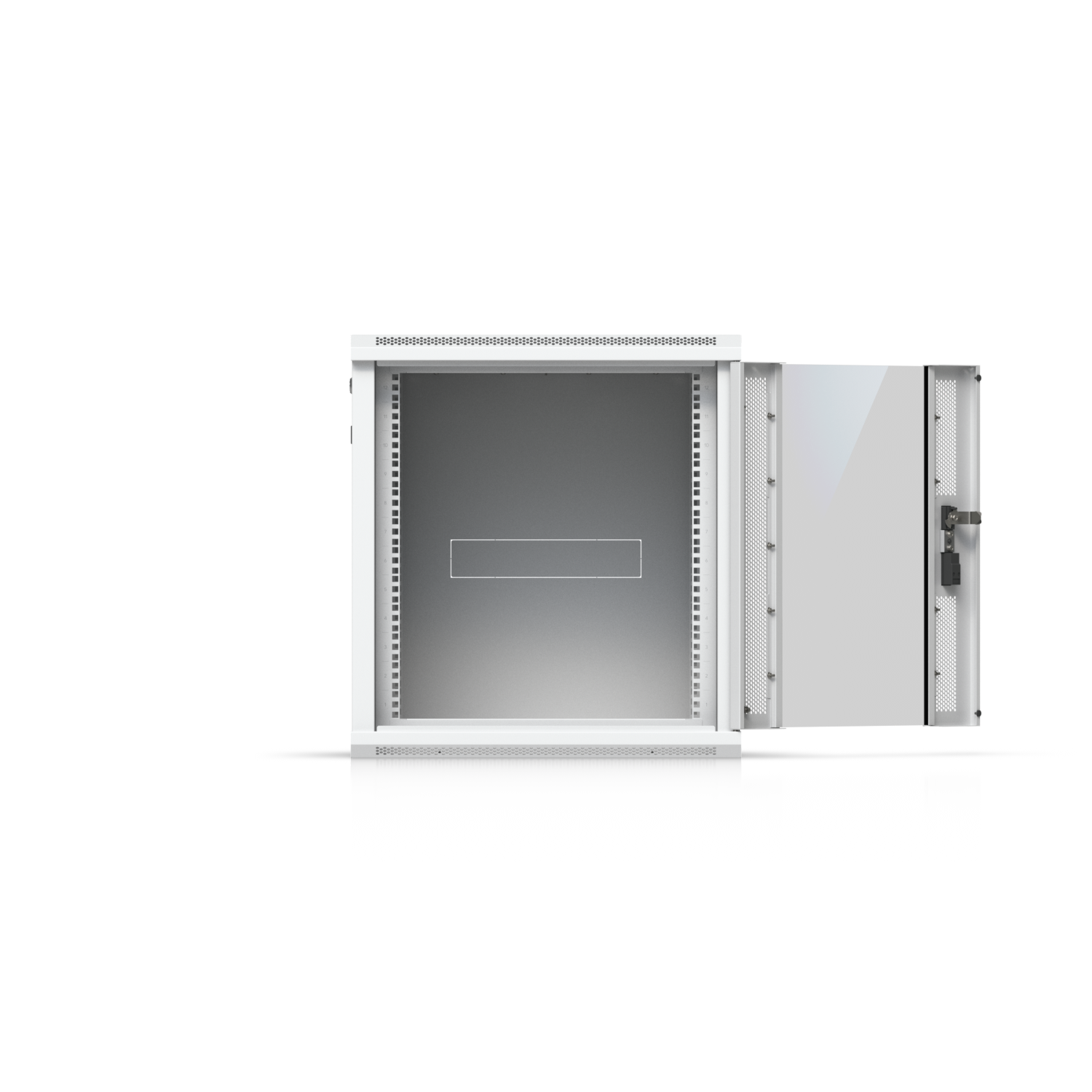 Ubiquiti 12U Slim Rack Cabinet (UACC-Rack-12U-Wall-Slim), 600 mm × 560 mm, wall-mount, white — view 3