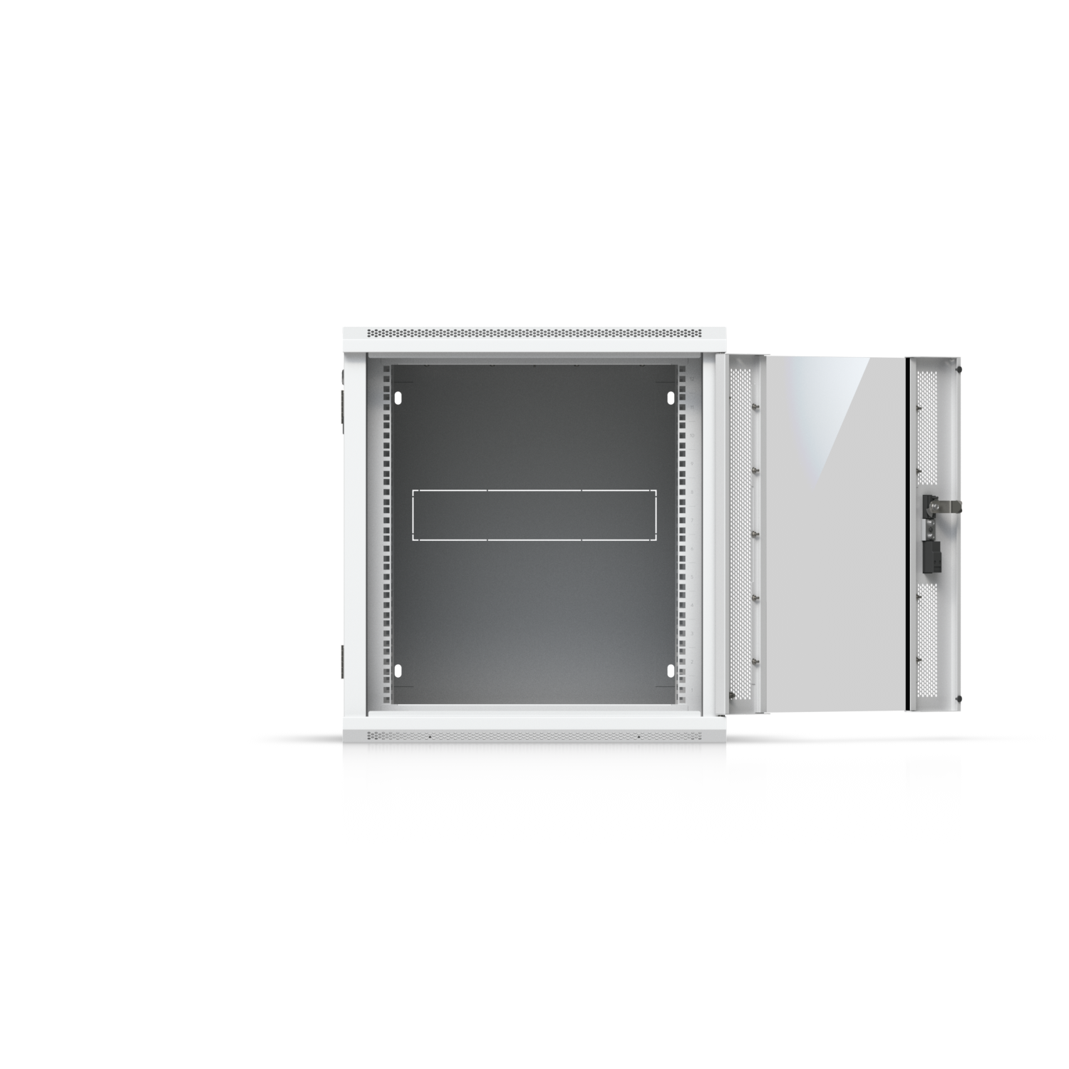 Ubiquiti 12U Rack Cabinet (UACC-Rack-12U-Wall), 600 mm × 720 mm, wall-mount, white — view 2