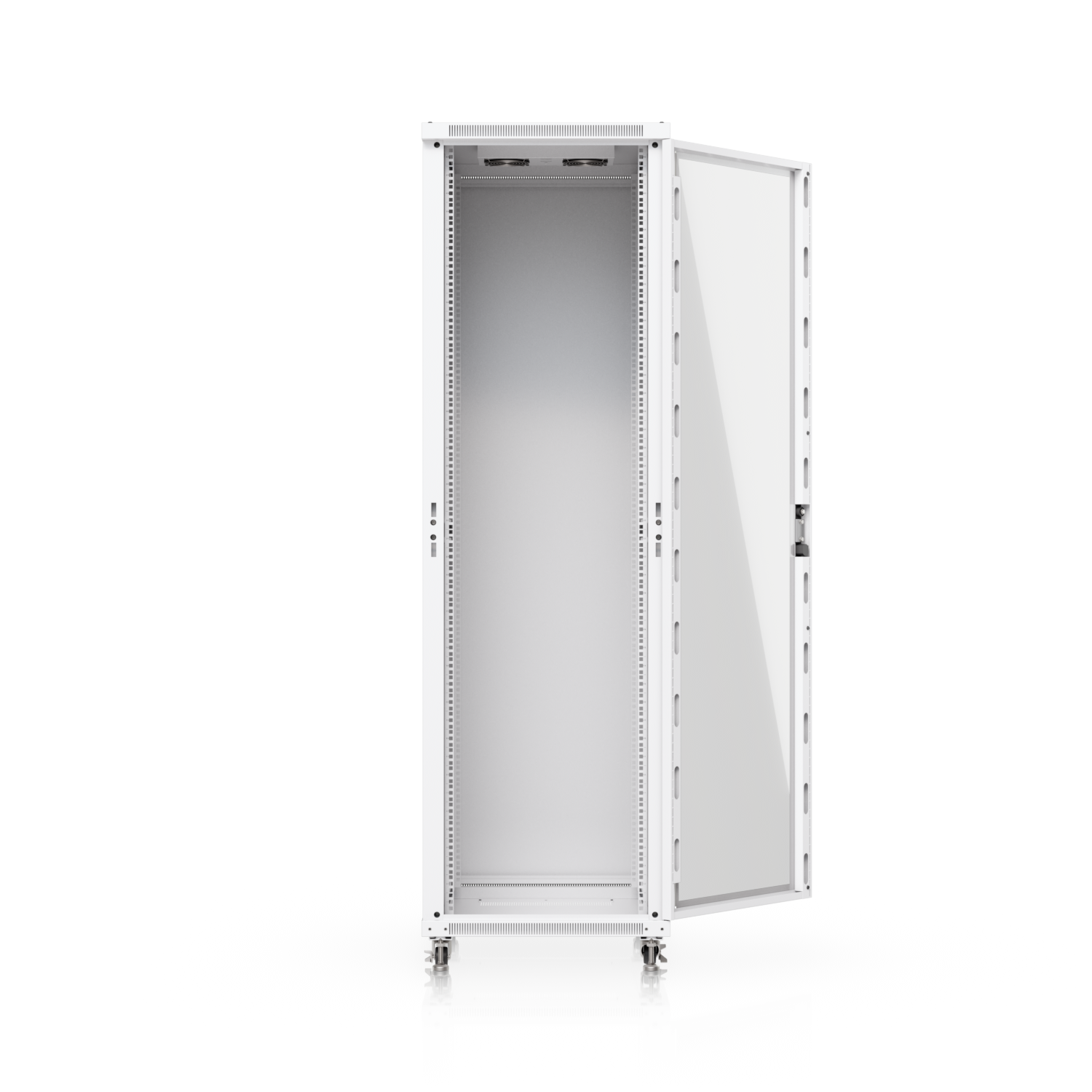 Ubiquiti 42U Rack Cabinet, 800 mm, Glass Door (UACC-Rack-42U-800-G), 600 mm × 800 mm, floor-standing, white — view 2