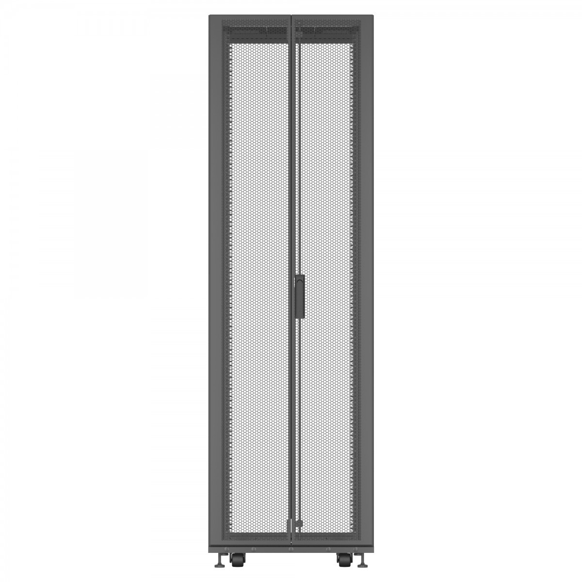 Vertiv VR Rack VR3107 48U 600 mm × 1100 mm server rack, with doors and side panels, black — view 3