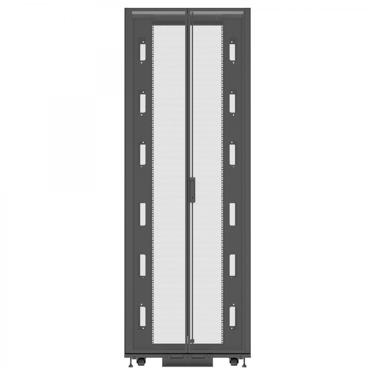 Vertiv VR Rack VR3157 48U 800 mm × 1100 mm networking rack, with doors and side panels, black — view 3
