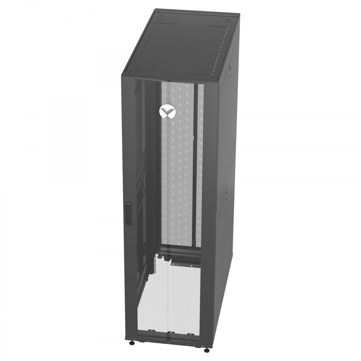 Vertiv VR Rack VR3300 42U 600 mm × 1200 mm server rack, with doors and side panels, black — view 2