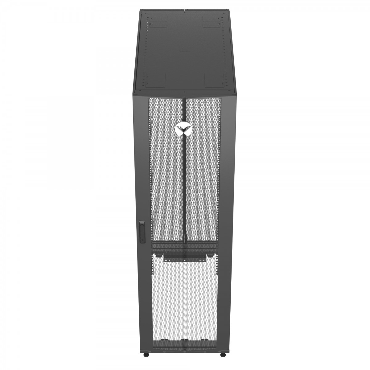 Vertiv VR Rack VR3300 42U 600 mm × 1200 mm server rack, with doors and side panels, black — view 3