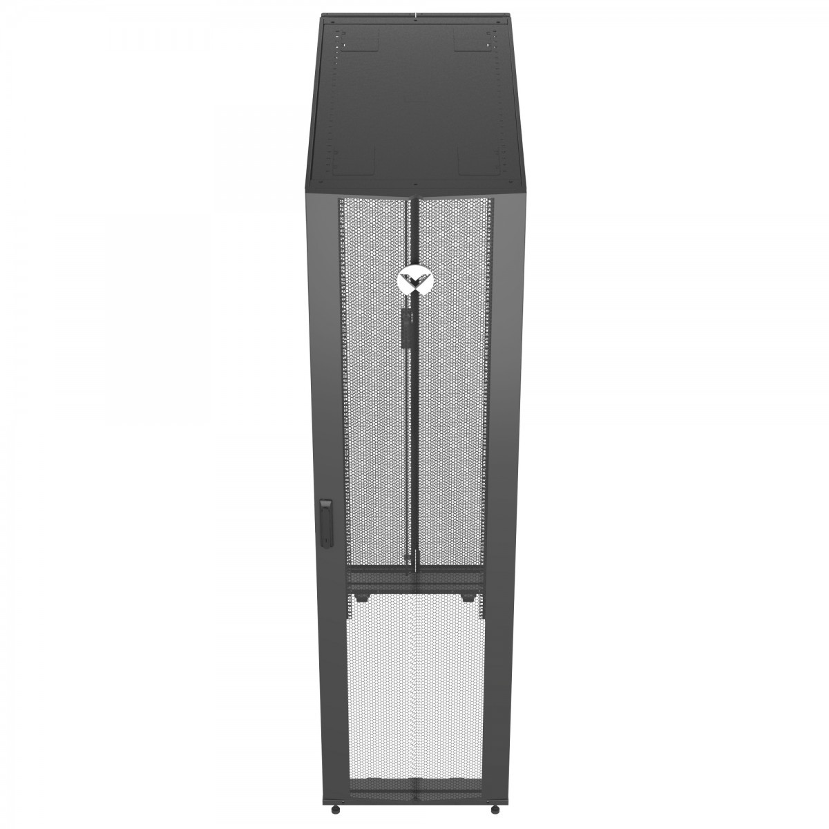 Vertiv VR Rack VR3307 48U 600 mm × 1200 mm server rack, with doors and side panels, black — view 3