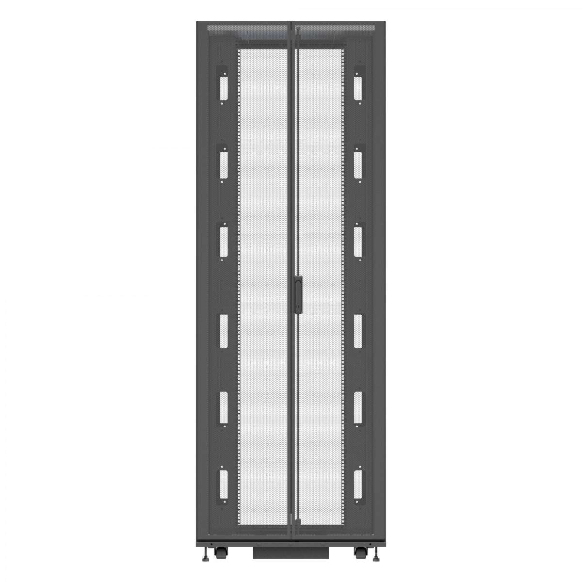 Vertiv VR Rack VR3357 48U 800 mm × 1200 mm networking rack, with doors and side panels, black — view 3